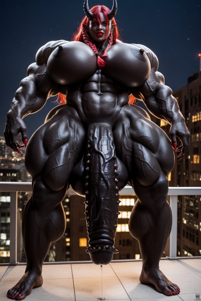 Thick Thighs, She Venom, Red Lips Shemale AI Porn