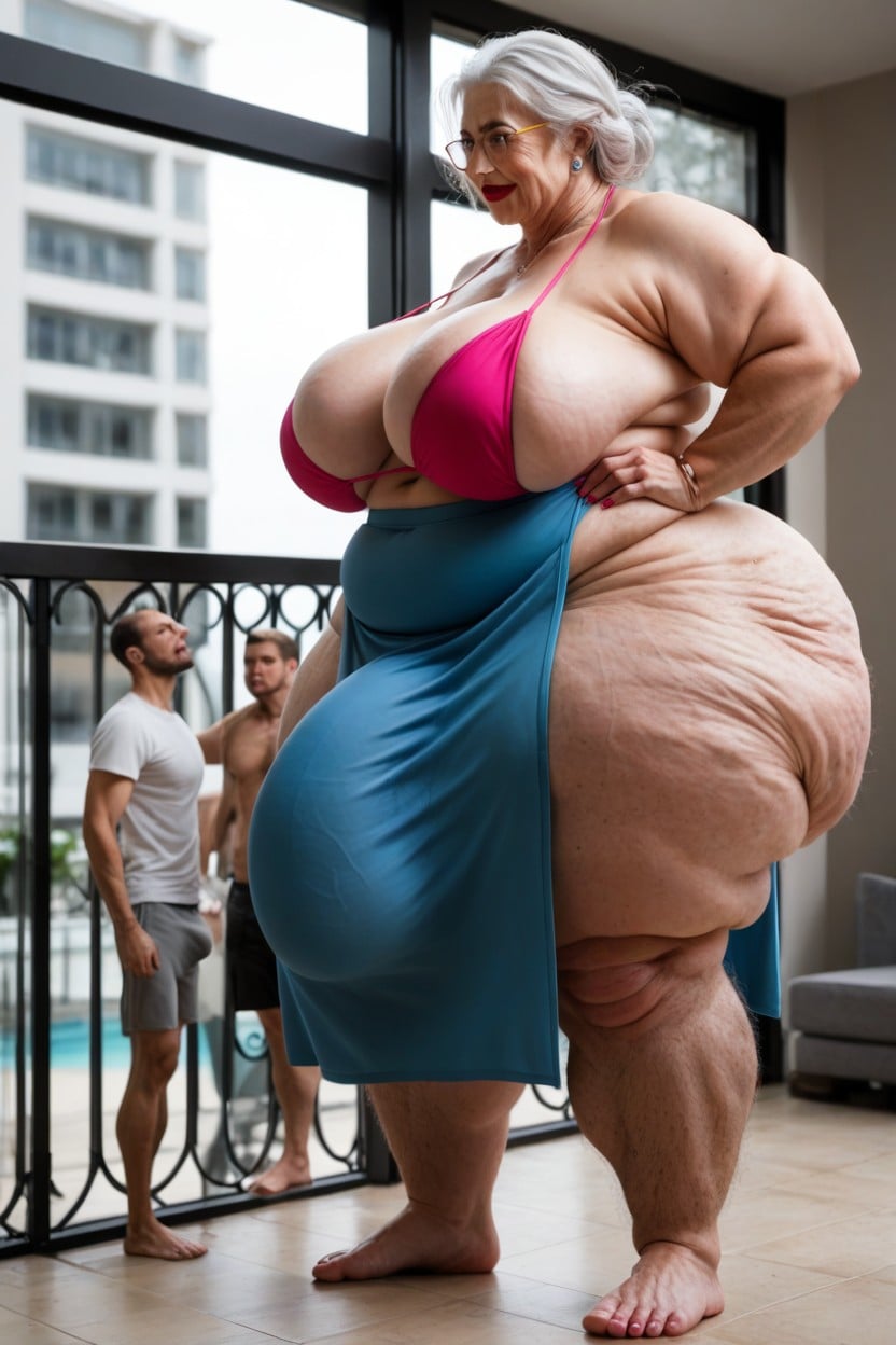 Only White Hair, Futa On Male, Huge Bulge Under Clothing Shemale AI Porn