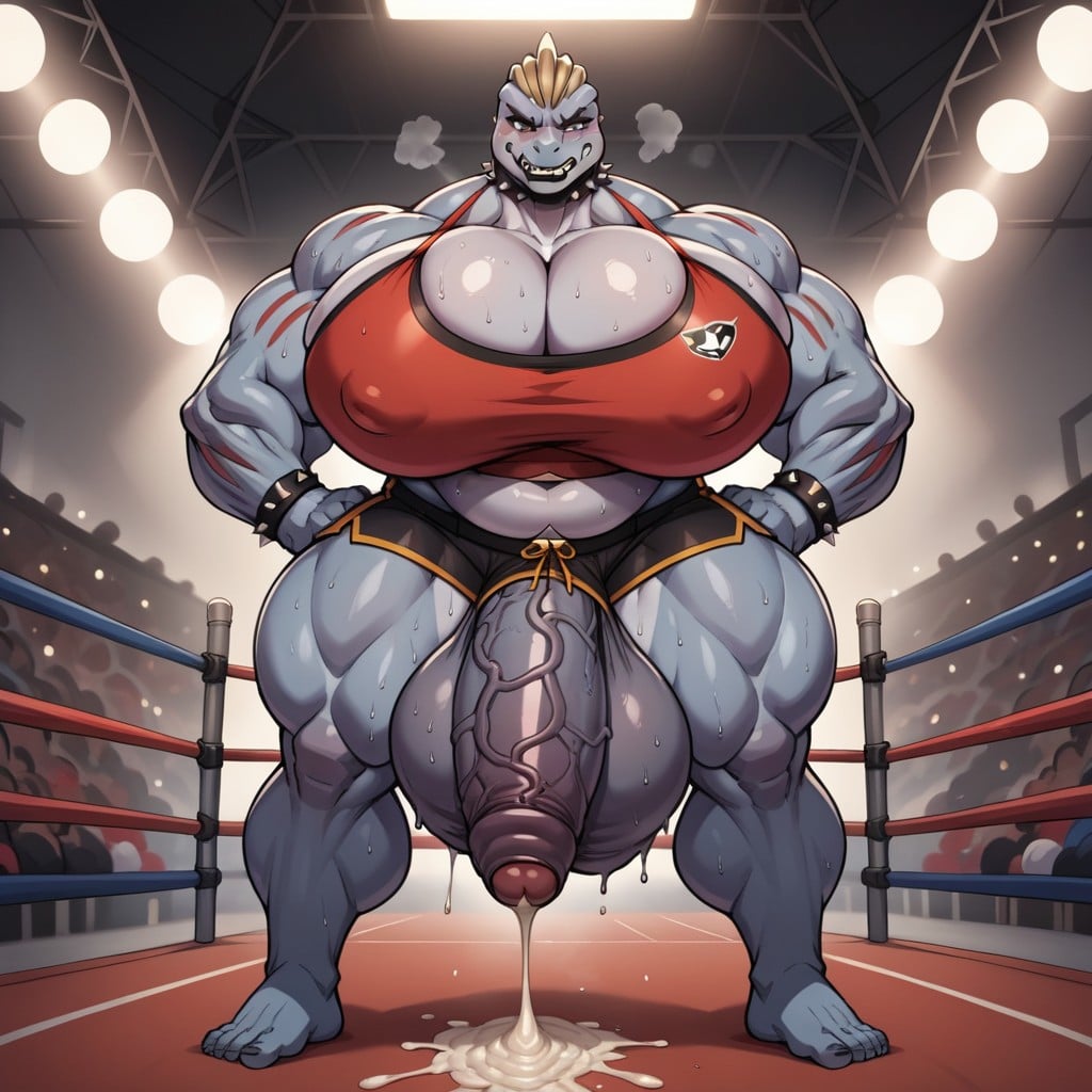Muscular, Feminine Face, Extremely Veiny Cock Furry AI Porn