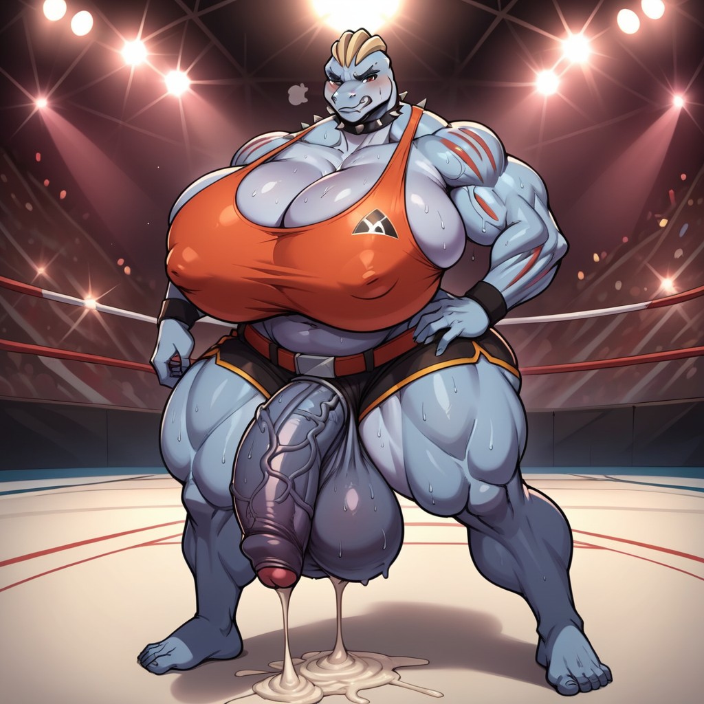 Giant Puddles Of Cum, Wide Body, Horny Furry AI Porn