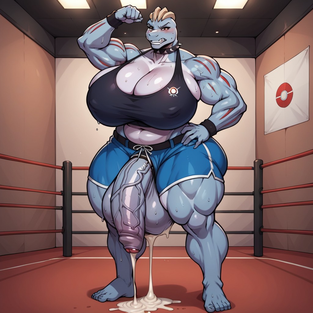 Clenched Teeth, Rounded Face, Giant Puddles Of Cum Furry AI Porn