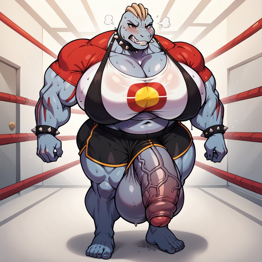 Balls In Clothes, Giant Cock, Wrestlers Shorts Furry AI Porn