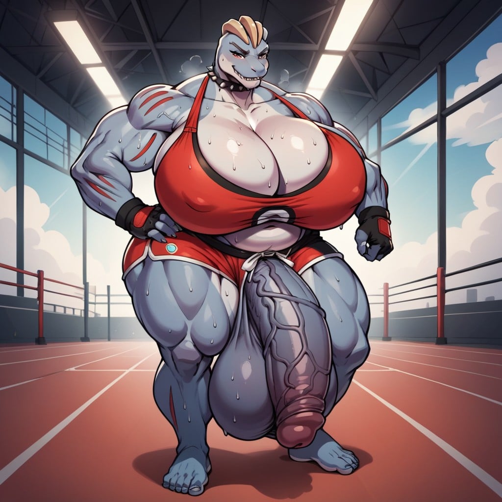 Gigantic Cock, Giant Cock, Fat Balls Bulge Furry AI Porn