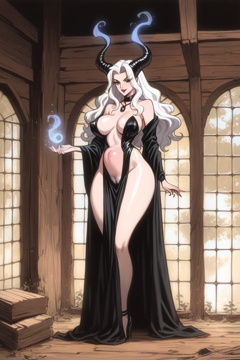Straight Hair, White Pussy Hair, Saggy Tits Hentai AI Porn