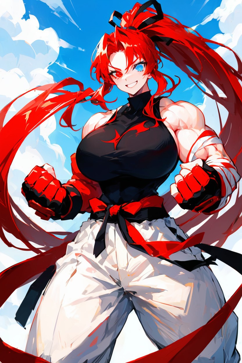 Fingerless Gloves, Proud Face, Pink Lips Hentai AI Porn