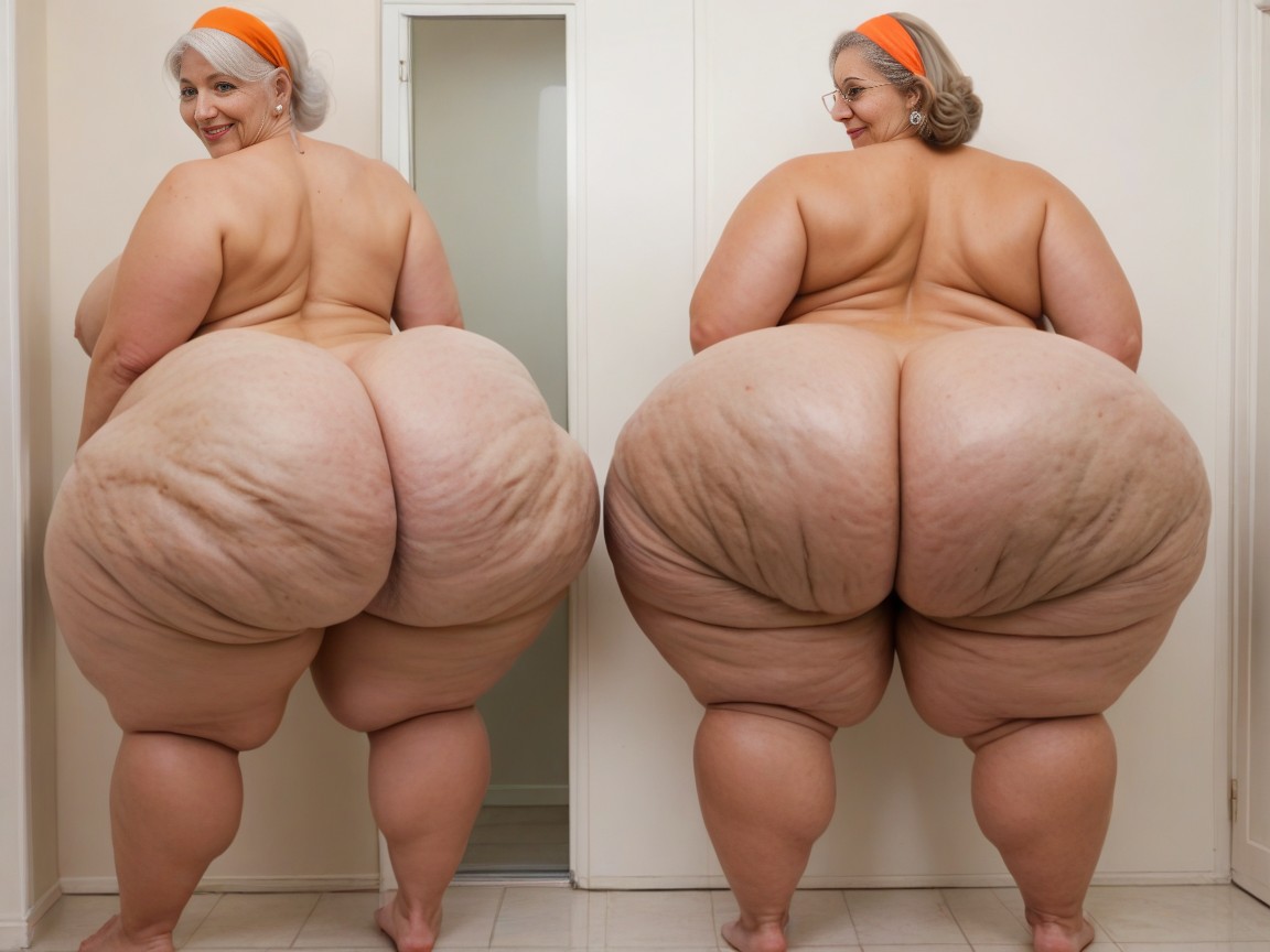 White, Ass Triple Width Of Shoulders, Extremely Wide Hips AI Porn