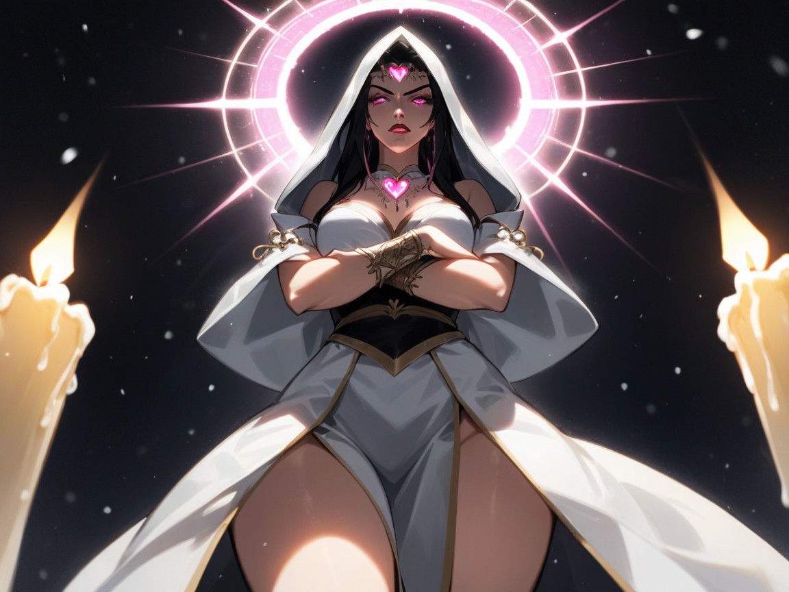 Ultra Detailed Clothes, Pink Eyes, Crystal Jewelry AI Porn