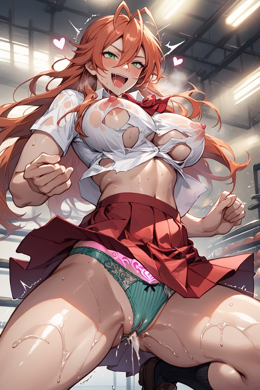 White Skin, Hair Between Eyes, Tongue Out Hentai AI Porn