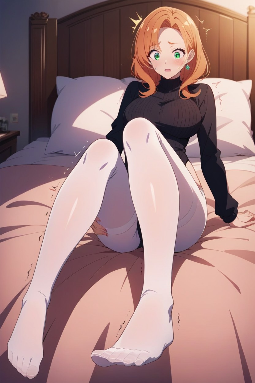 Feet Up, Bed, Fair Skin Hentai AI Porn