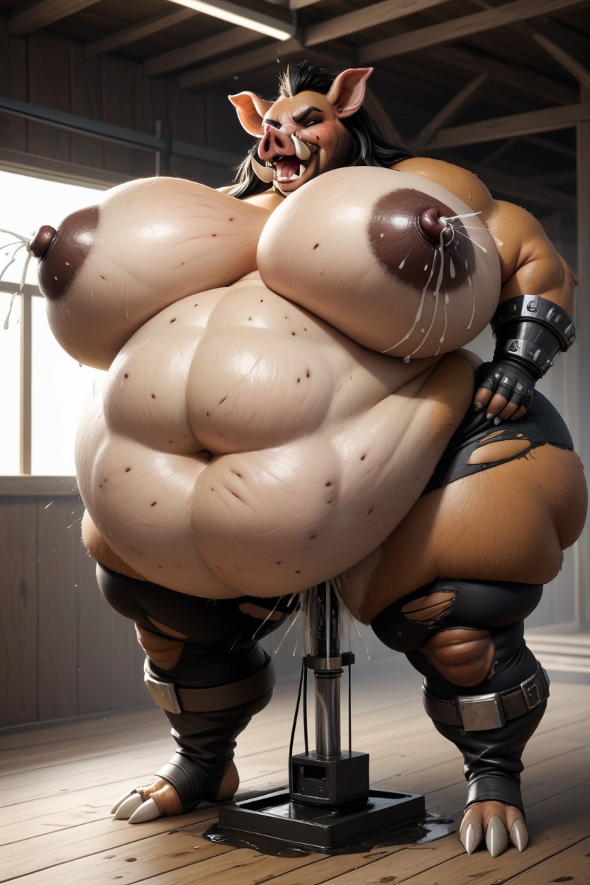 Super Horny Orgasm Face, Orgasm, Extremely Obese AI Porn