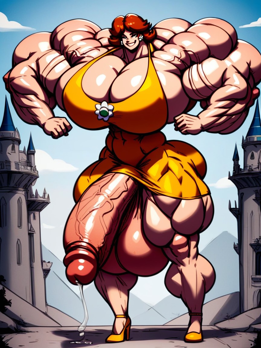 Daisy Super Mario Bros, Hyper Gigantic Massive Penis, Hyper Gigantic Massive Muscles Daisy Hentai IA