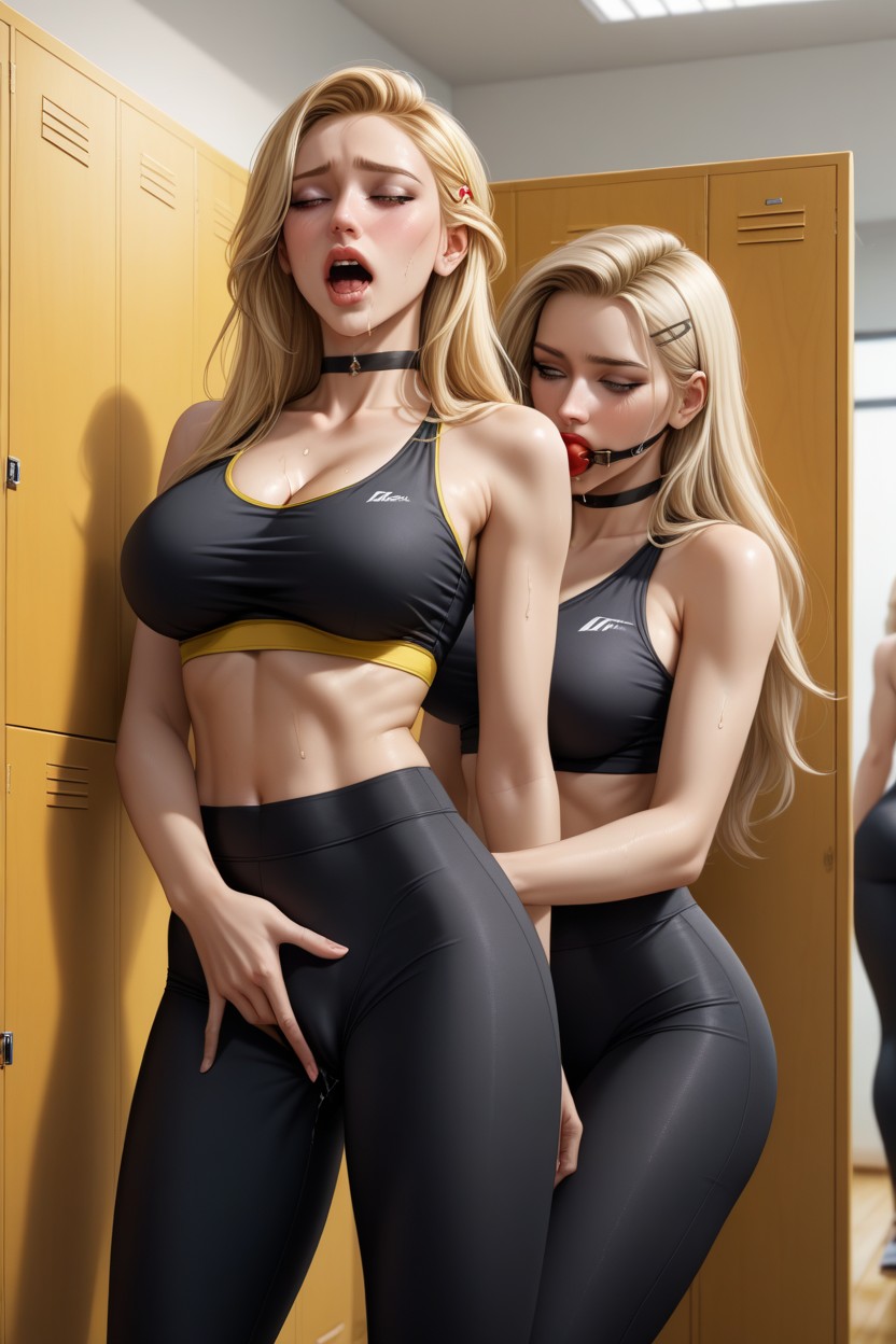 Women Everywhere, Fun, Full Black Yoga Pants AI Porn