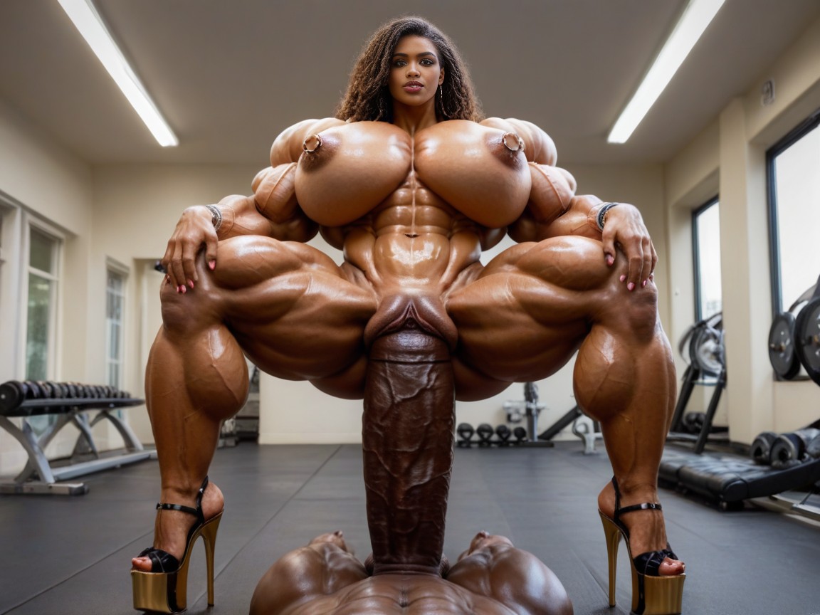 Puffier, Huge Muscles, Too Massive Penis AI Porn