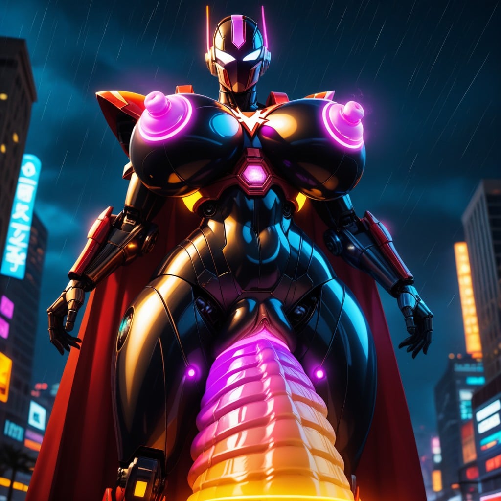 Robot Body, Enormous Glowing Dildo, Abnormal Dildo AI Porn