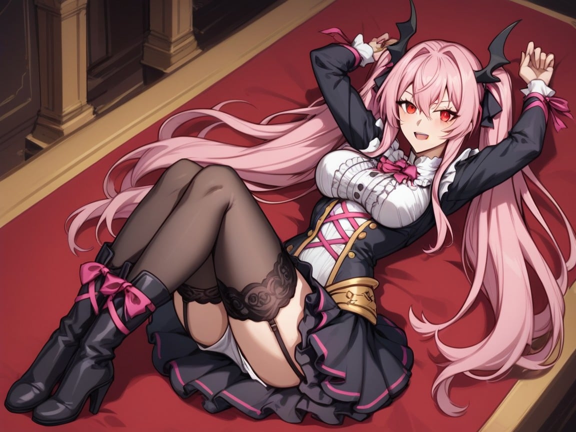 Skinny, Pink Hair, Detailed Background Hentai AI Porn