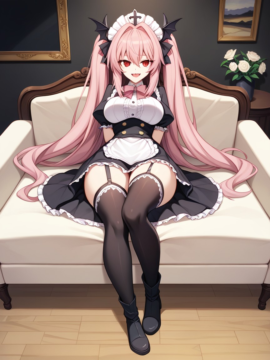 Couch, Arms Behind Back, Vampire Hentai AI Porn