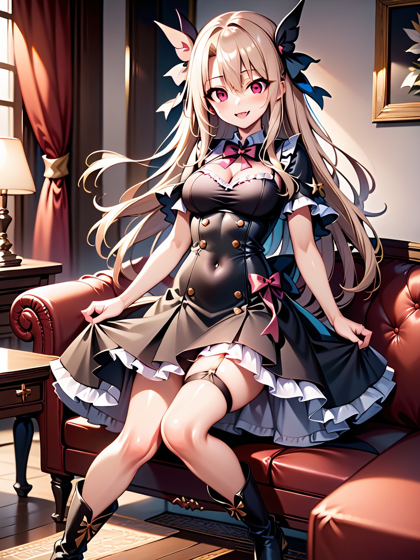 Full Body, Living Room, Happy Hentai AI Porn
