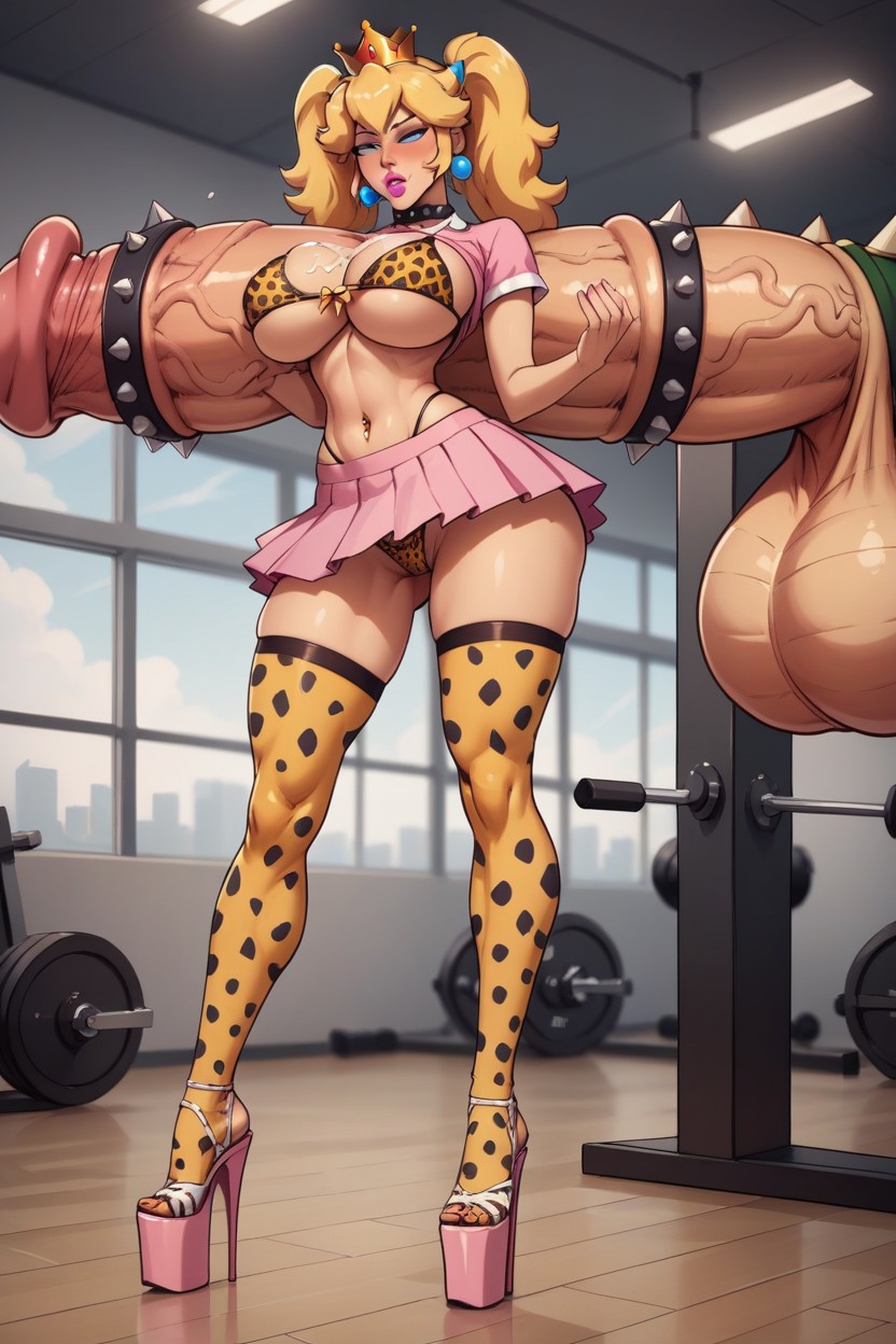 Under Boob, Cheetah Print Bra, Pleasured Hentai AI Porn