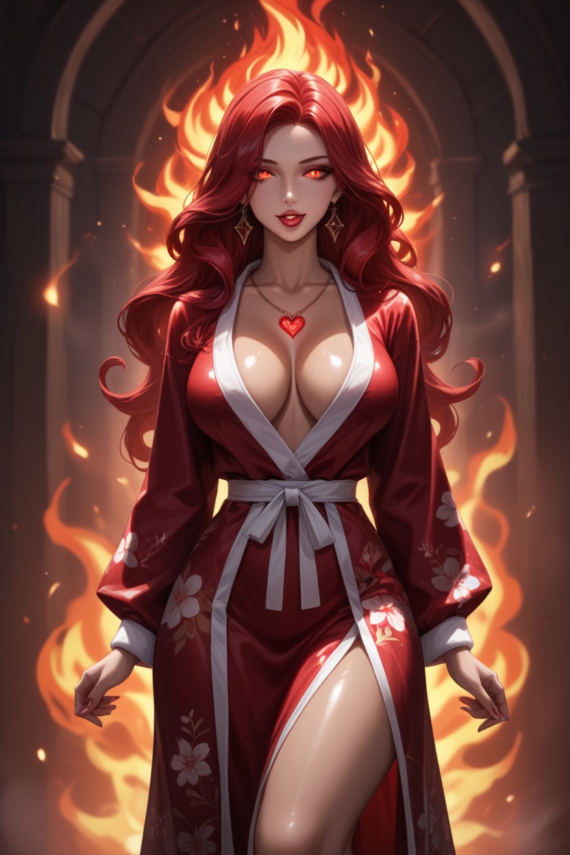 Glowing Eyes, Chest Wider Than Hips, Neon Redritual Circle Hentai AI Porn