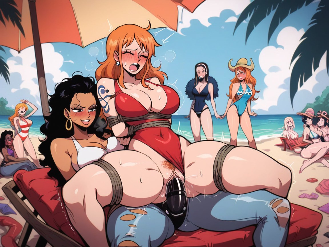 Women, Many People Around, Fully Clothed Hentai AI Porn