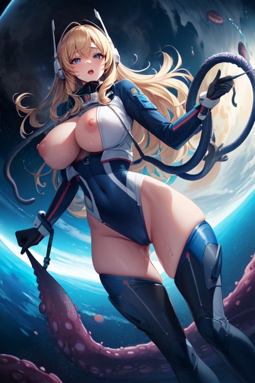 Deep Skindentation, Several Huge Tentacle, Legs Spread Hentai AI Porn