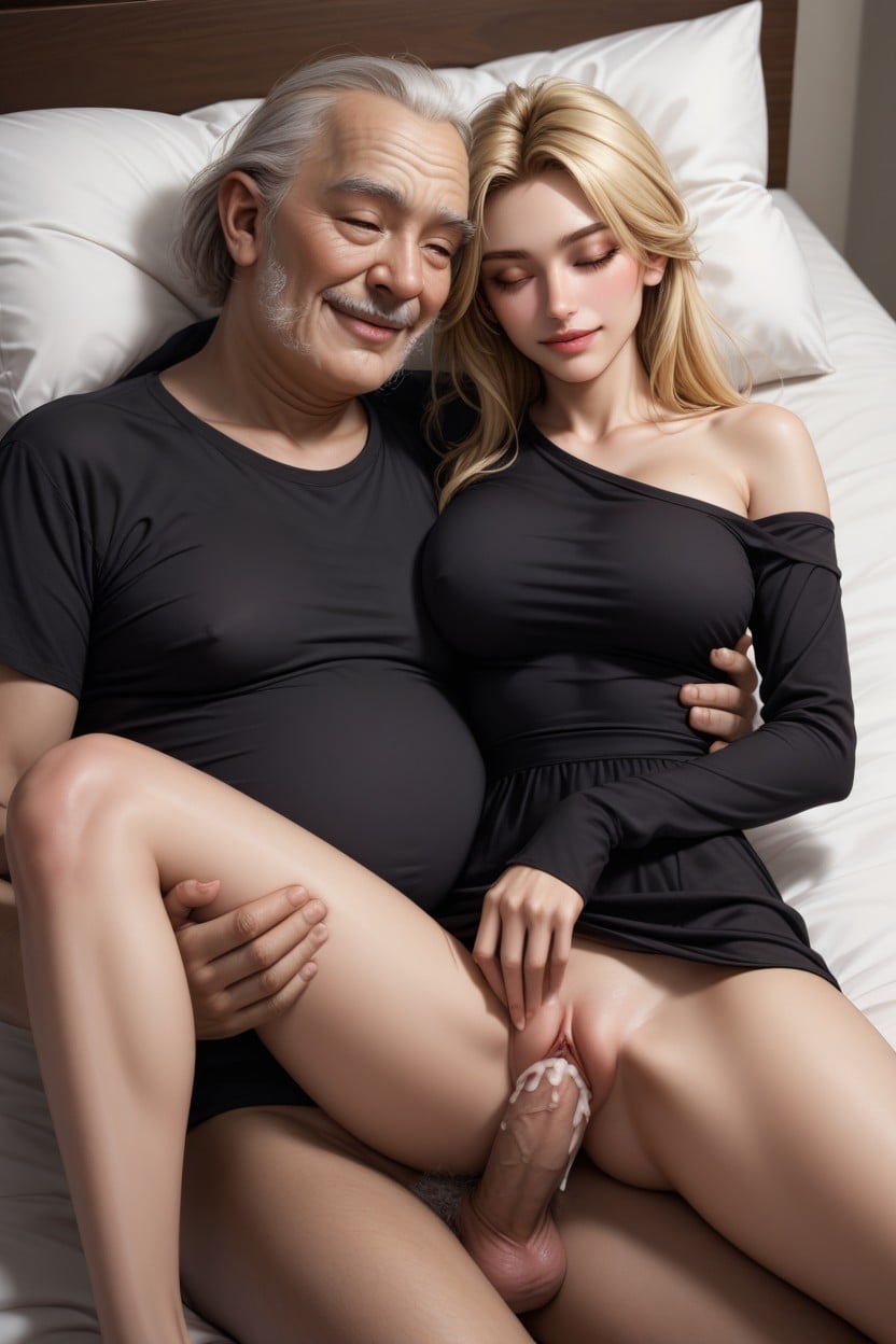 Horny, Sitting On His Lap, Waist Shot AI Porn