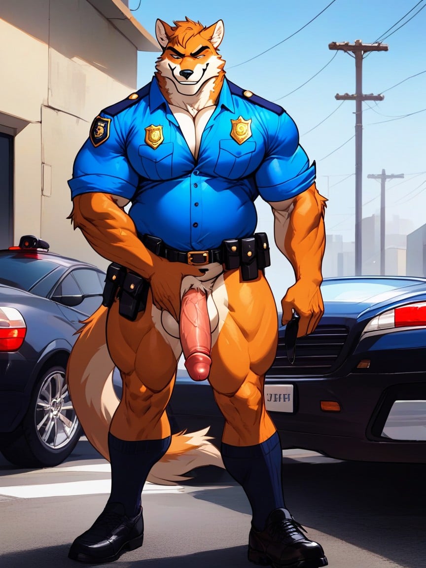 Gay, Full Body, Cop Furry AI Porn