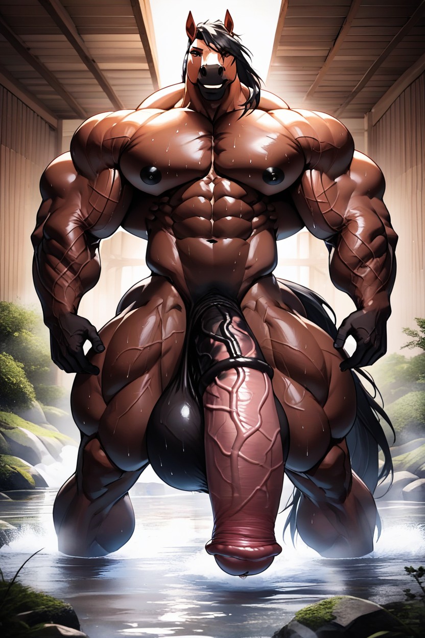 Gigantic Extreme Balls, Extreme Hyper Muscles, Muscle Furry AI Porn
