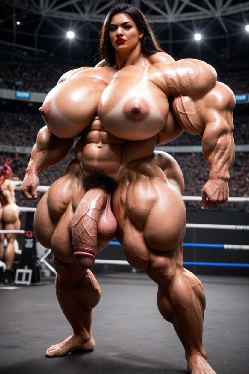 Hyper Large Muscles, Thick Veins, Hyper Gigantic Muscles 쉬메일 AI 포르노