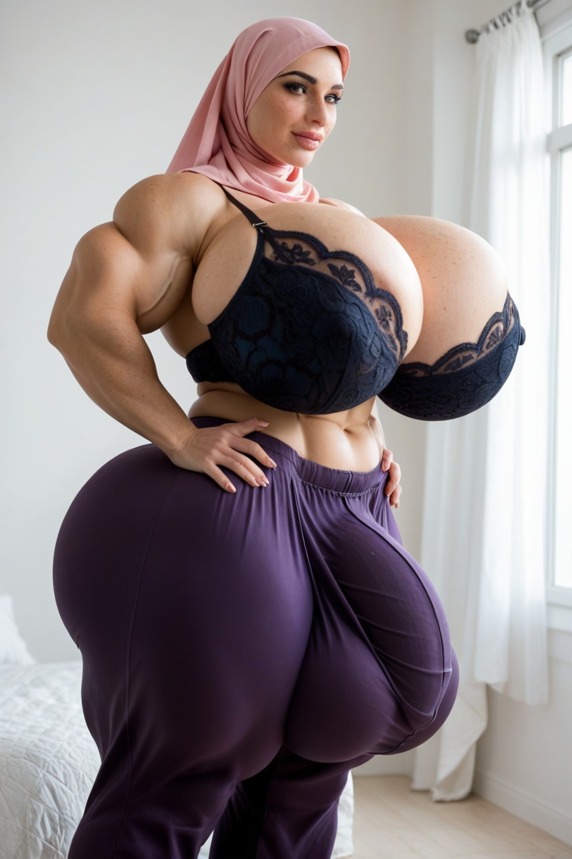 Massive Rounded Bimbo Lips, Futa, Huge Muscles Shemale AI Porn