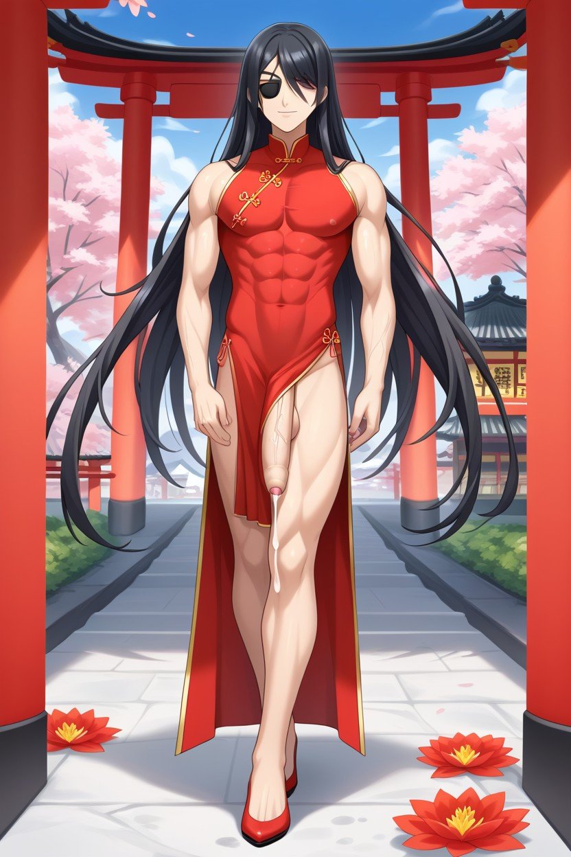 Manhua Heaven Official Blessing, Black Hair, Full Body Furry AI Porn