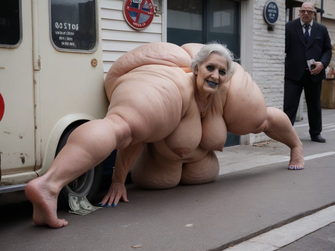 Bus Stop, Prostitute, Fat Furry AI Porn