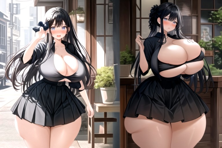 Extremely Large Ass, Insanely Extremely Gargantuan Mega Fat Breasts, Before And After Of Feeding To Gain Weight And Fat Hentai AI Porn
