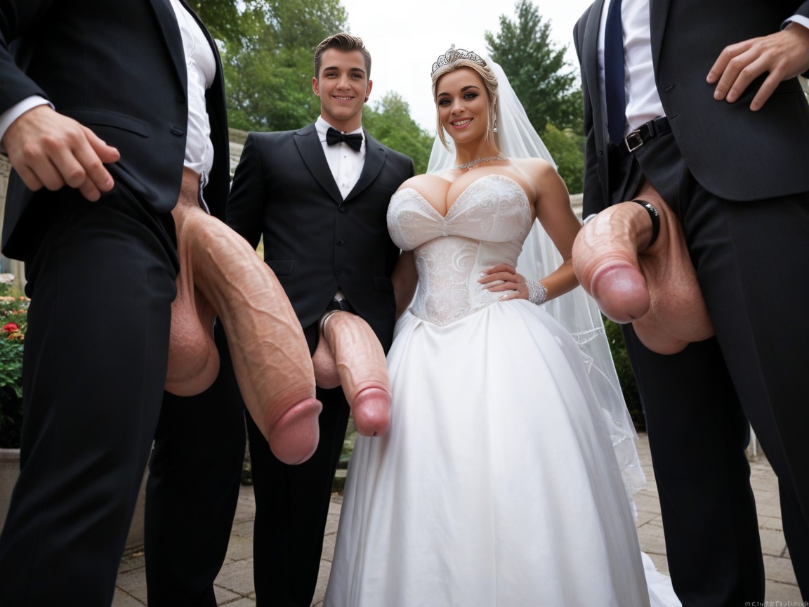 Smirk, Giant Cock, Garden AI Porn