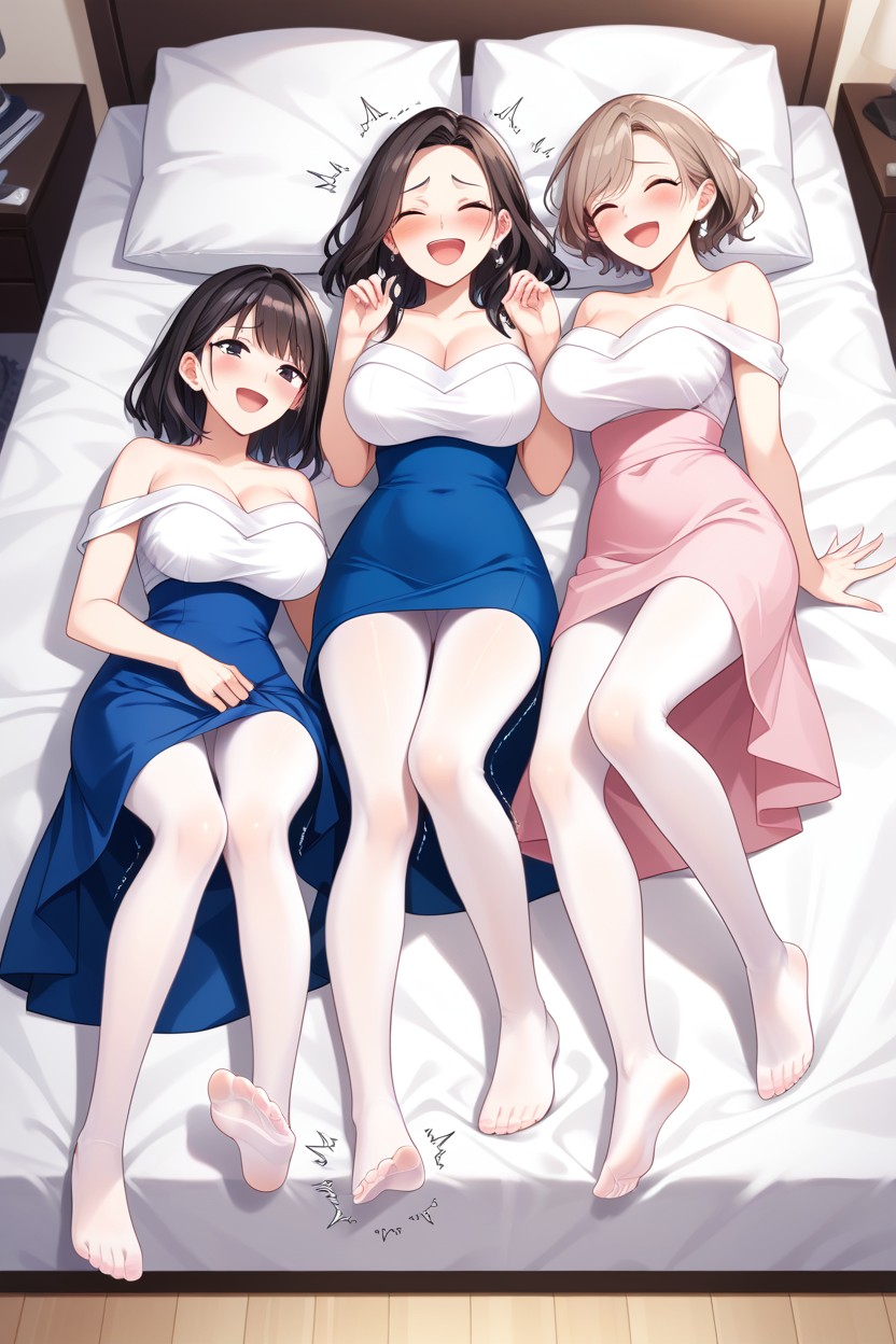 Full Bodies, Faces, Pale Brown Hair Hentai AI Porn