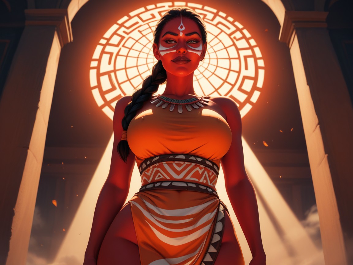 Copper Red Skin, Ballroom Background, Tight Round Ass Hentai AI Porn