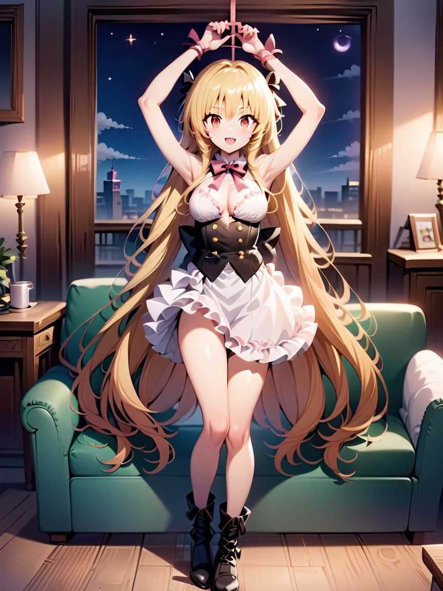 Arms Up, Small Breast, Couch Hentai AI Porn