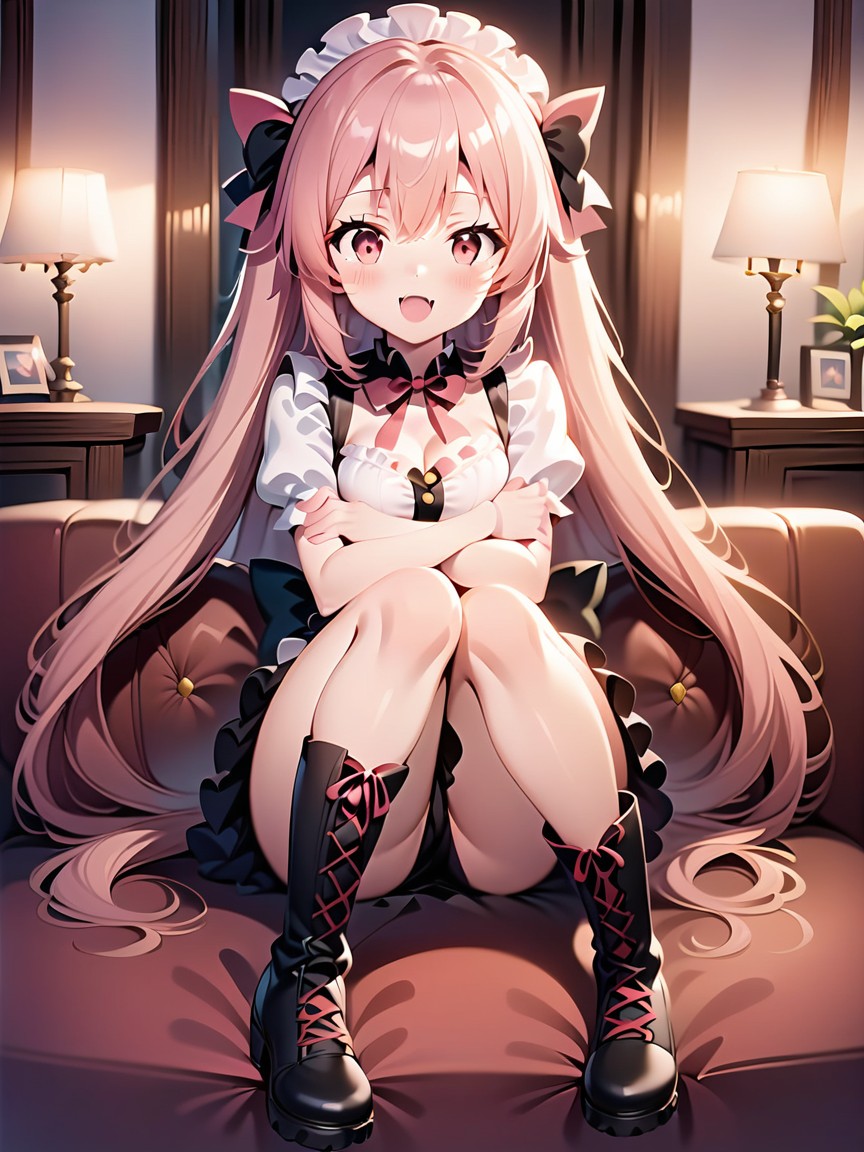 Small Breast, Red Eyes, Pink Hair Hentai AI Porn