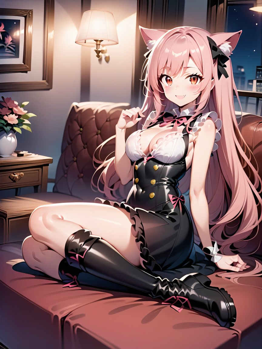 Night, Black, Sitting With Legs Crossed Hentai AI Porn