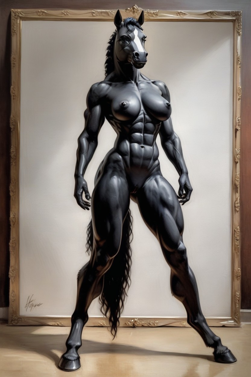 Black Forehead, Firm Abs, Pack Abs Porno IA Furry