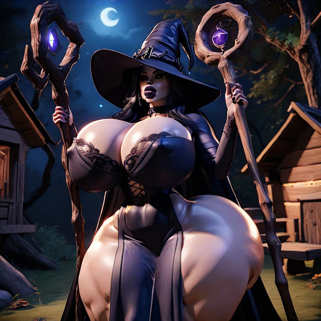 Witch, Long Sleeves, Night AI Porn