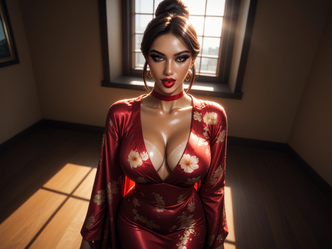 Large Perky Breasts, Breast Implants, Brown Eyes Hentai AI Porn