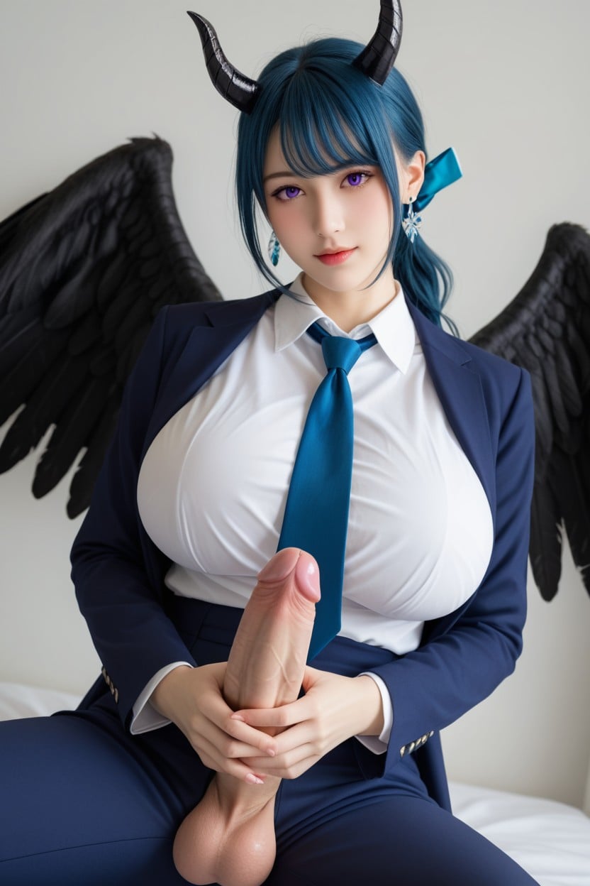 Shemale, Black Horns, Perfect Penis Porno asiático IA