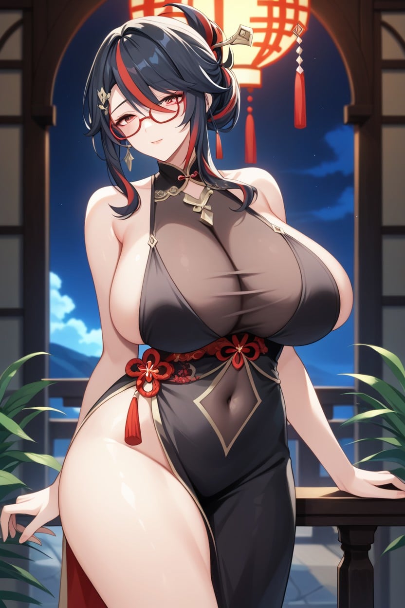 Single Hair Streak, Xianyun Genshin Impact, Sidelocks Hentai AI Porn