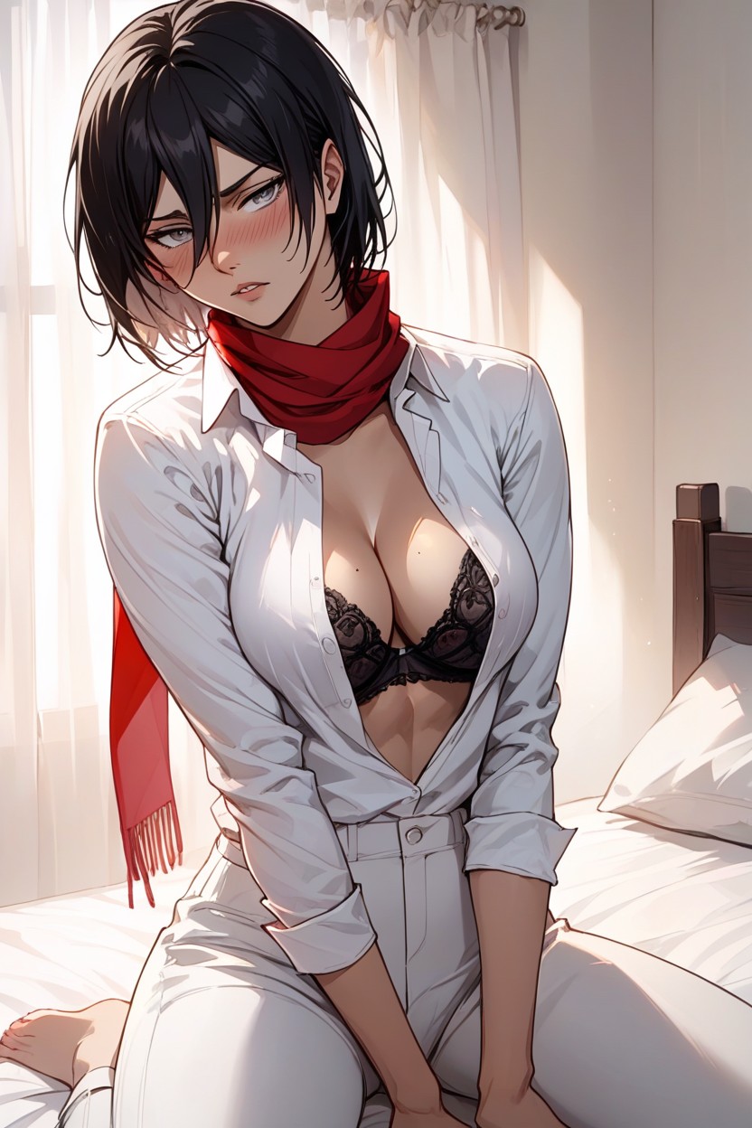 Hands Open T Shirt, Medium Breast, Waist Up Shot Hentai AI Porn