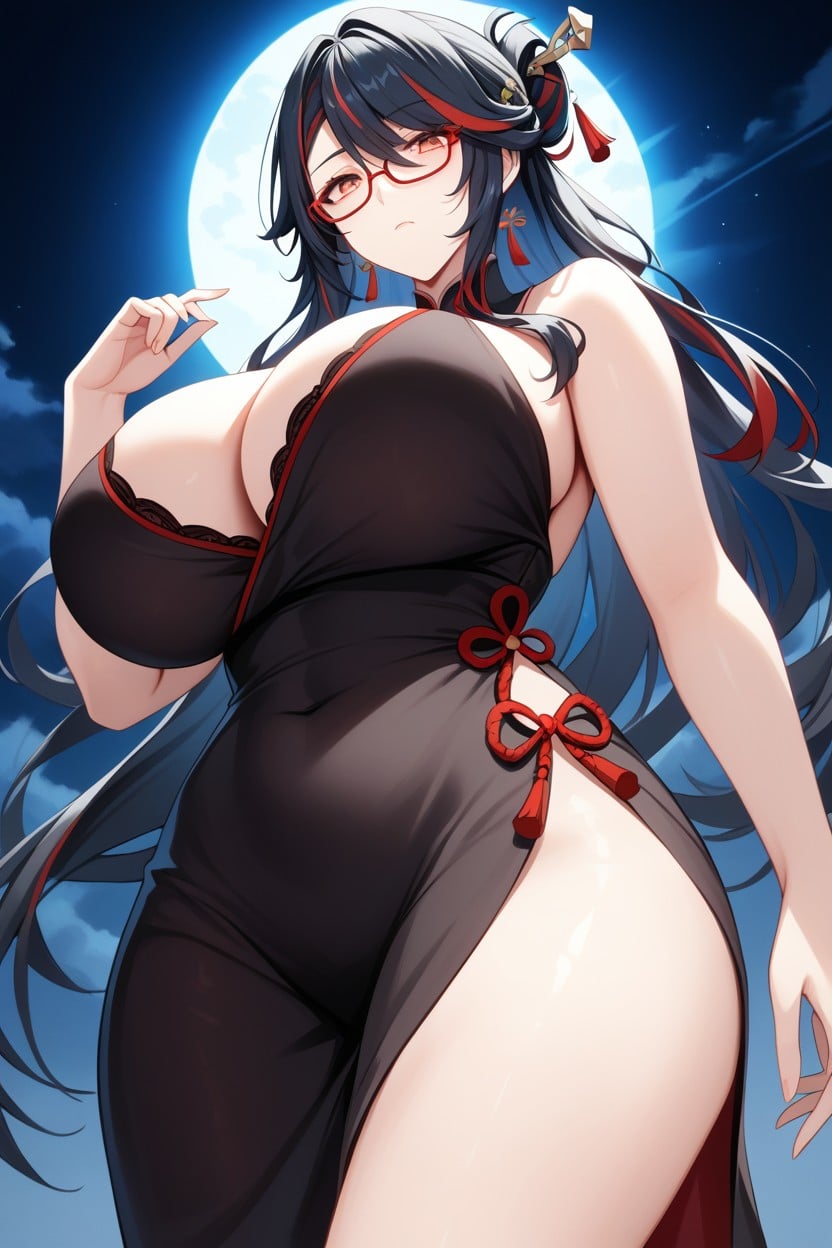Black Dress, Hanfu, Highly Detailed Hentai AI Porn