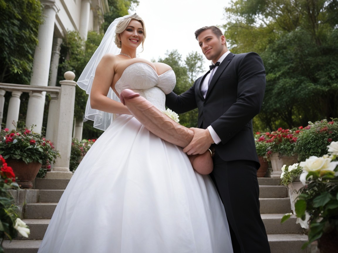 Bride, Hypercock, Hugging Mans Cock AI Porn