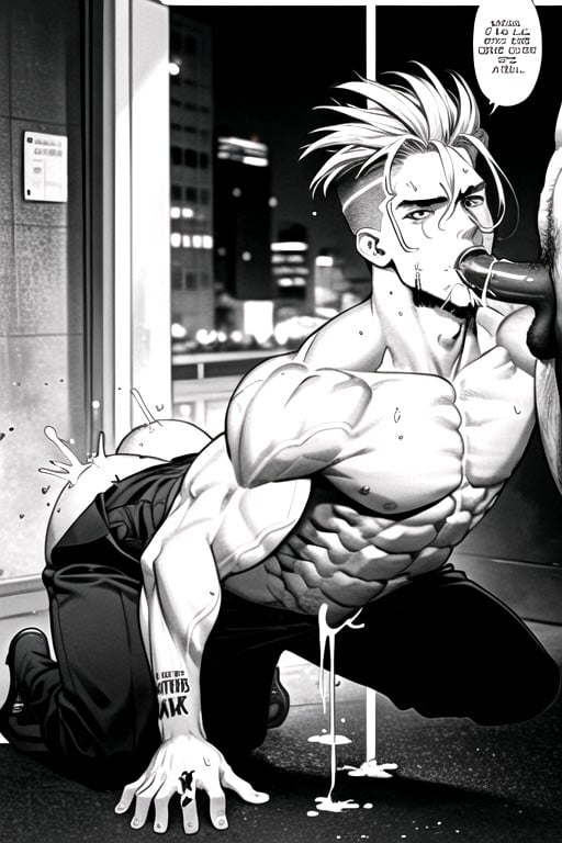 Stripped Naked, Graffiti On Walls, Cum In Ass AI Gay Porn