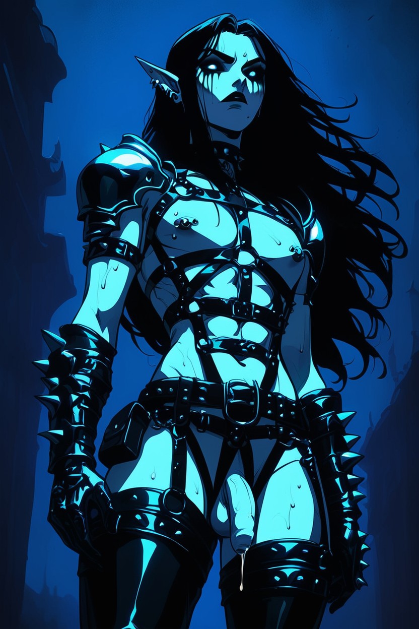Elf, Goth Makeup, Leaning Shemale AI Porn