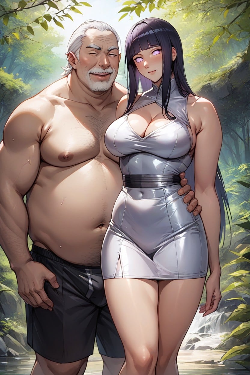 Hyuuga Hinata From Naruto, Fat Man Wear A Colur Boxer Briefs, Reflecting Her Shy Personality AI Porn